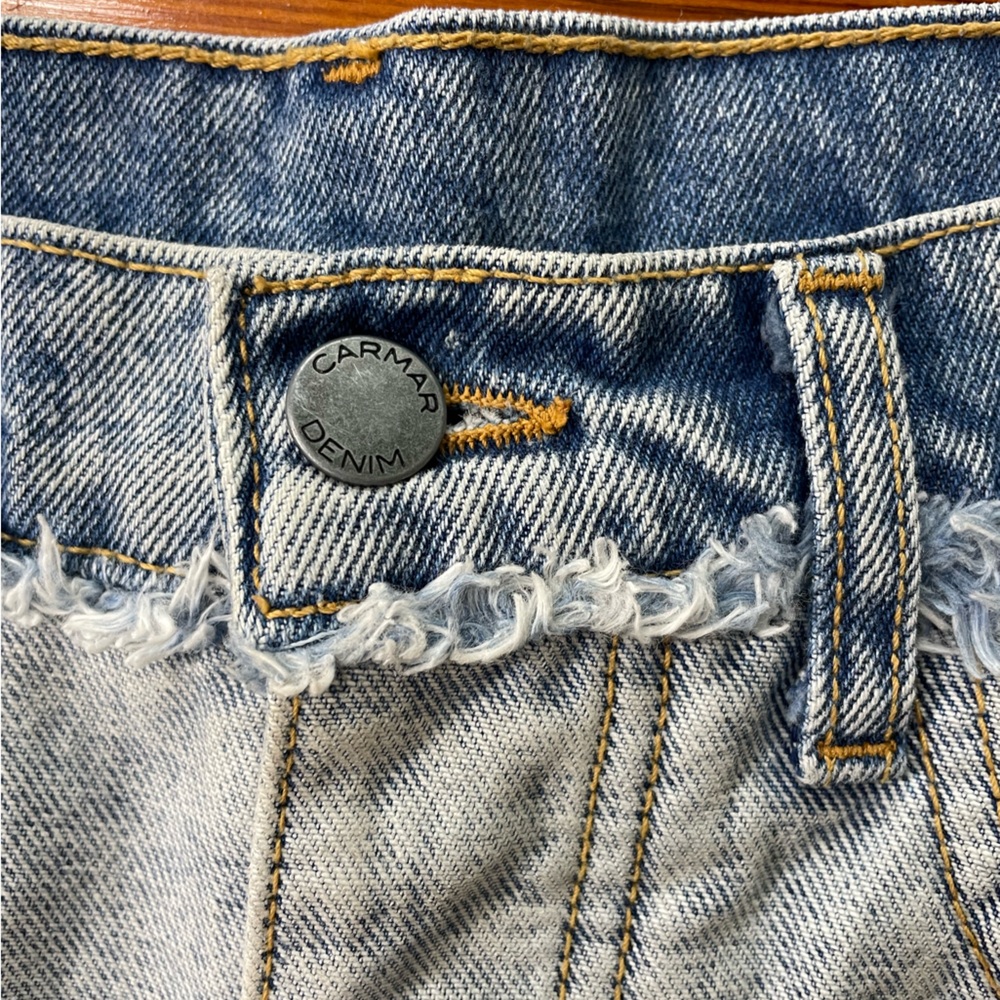 Carmar Patchwork & Chain Button Fly 2 Tone Denim … - image 8